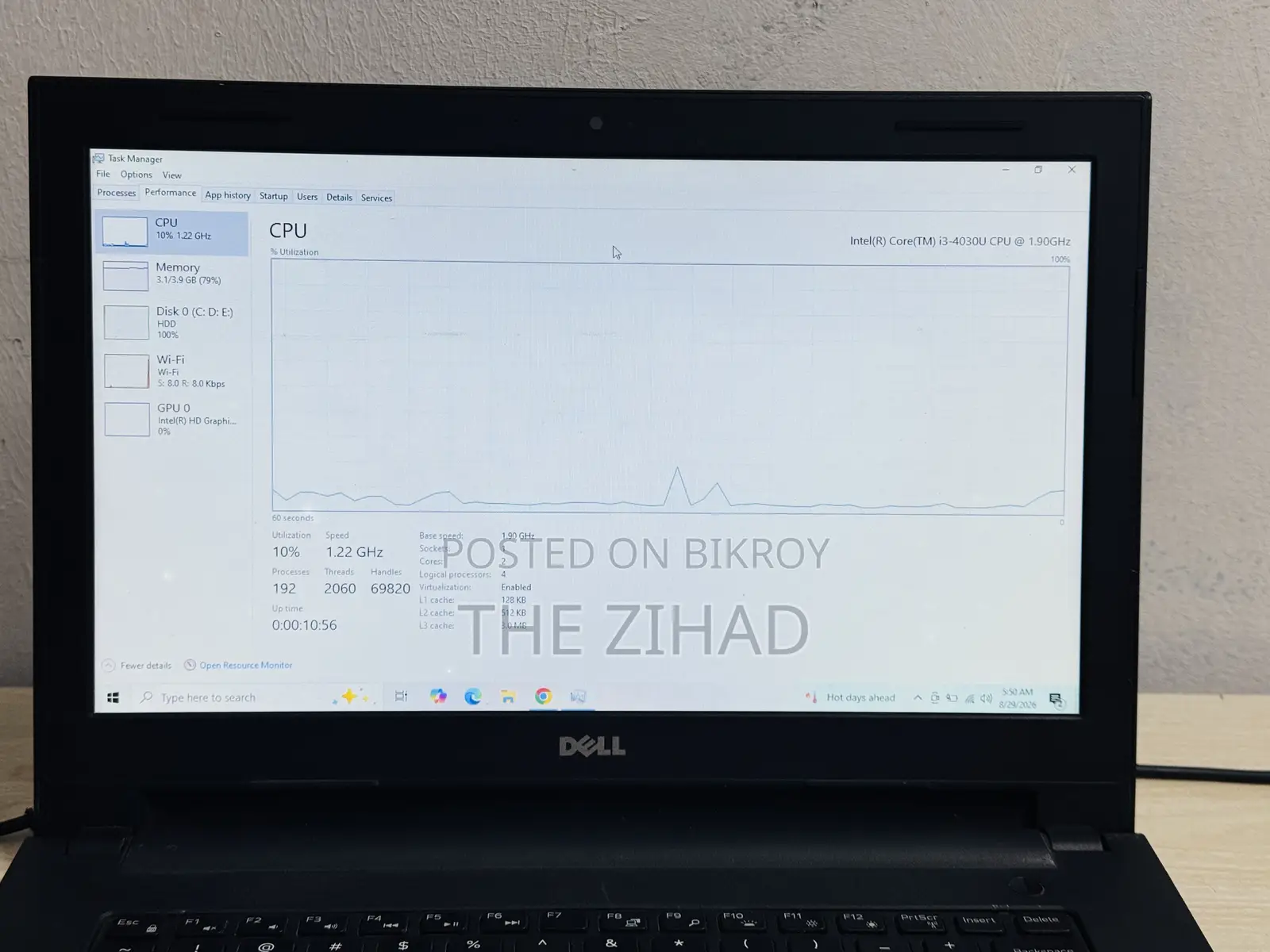 Laptop Dell 4GB Intel Core i3 HDD 500GB