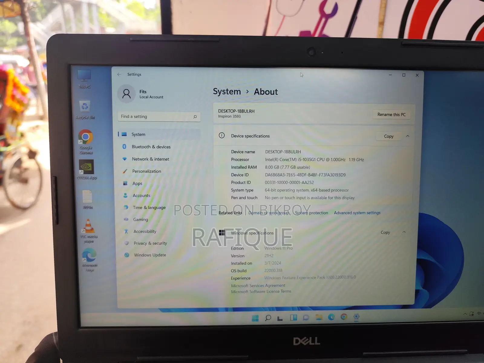 Laptop Dell Inspiron 15 3000 8GB Intel Core i5 HDD+SSD 128GB