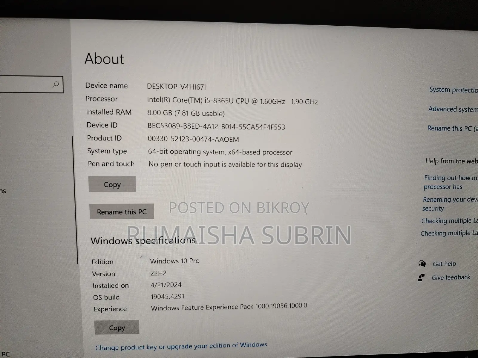 Laptop Howard 8GB Intel Core i5 HDD+SSD 256GB