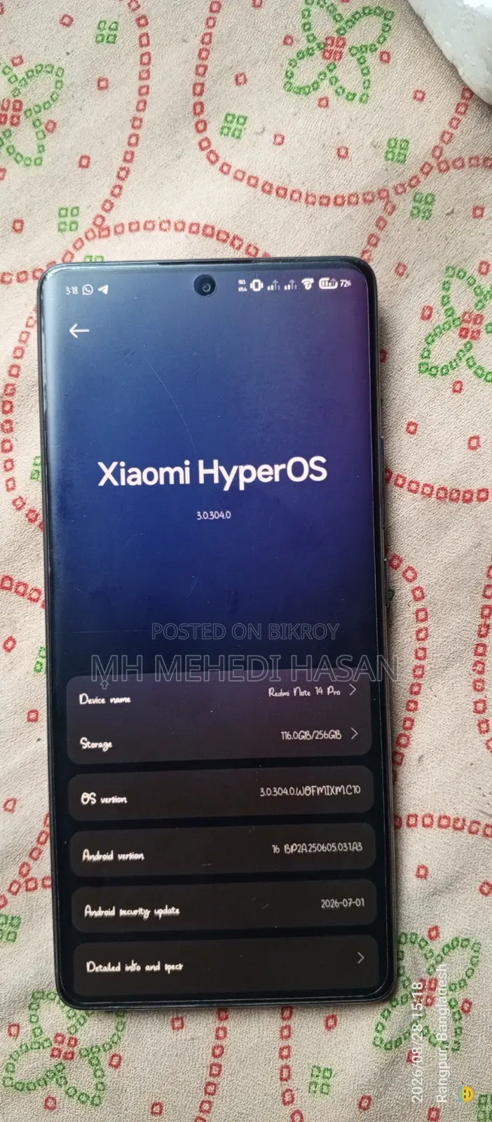 Xiaomi Redmi Note 14 Pro 256 GB Black