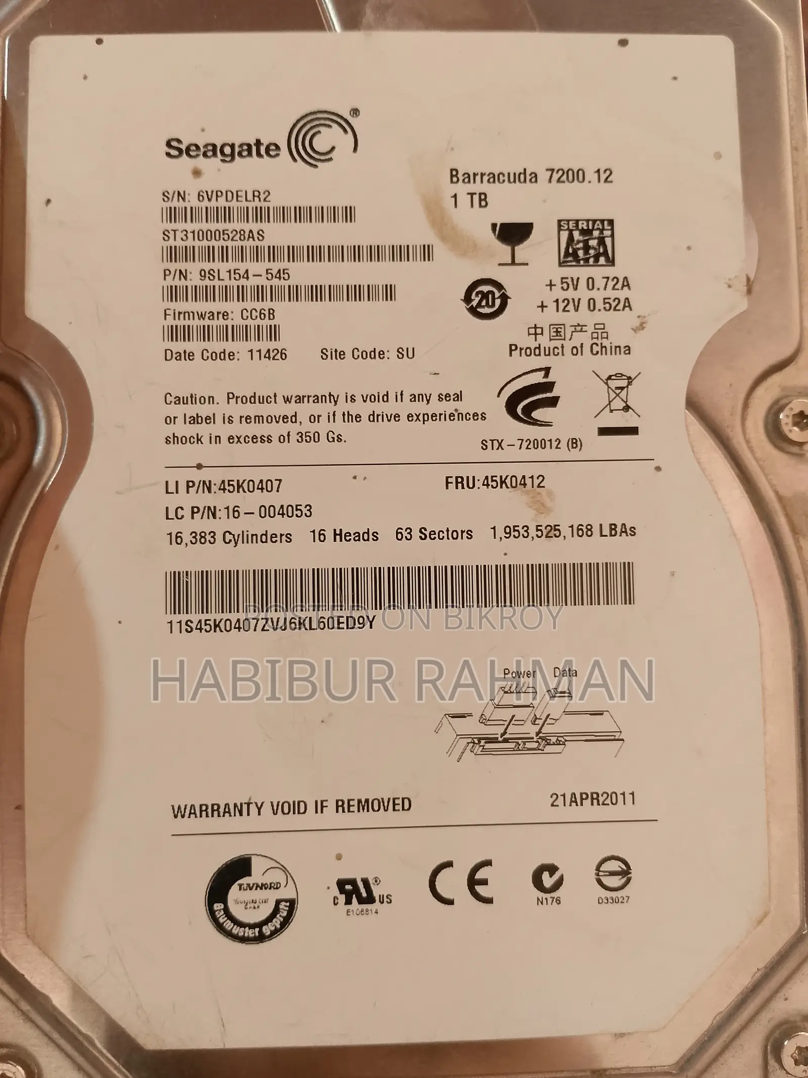 Seaget 1 TB Hard Disk