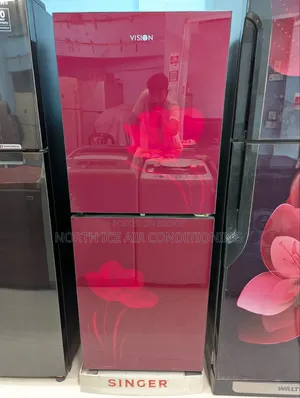 Vision Red Colour Glass Door Frost Fridge 223 Ltr.
