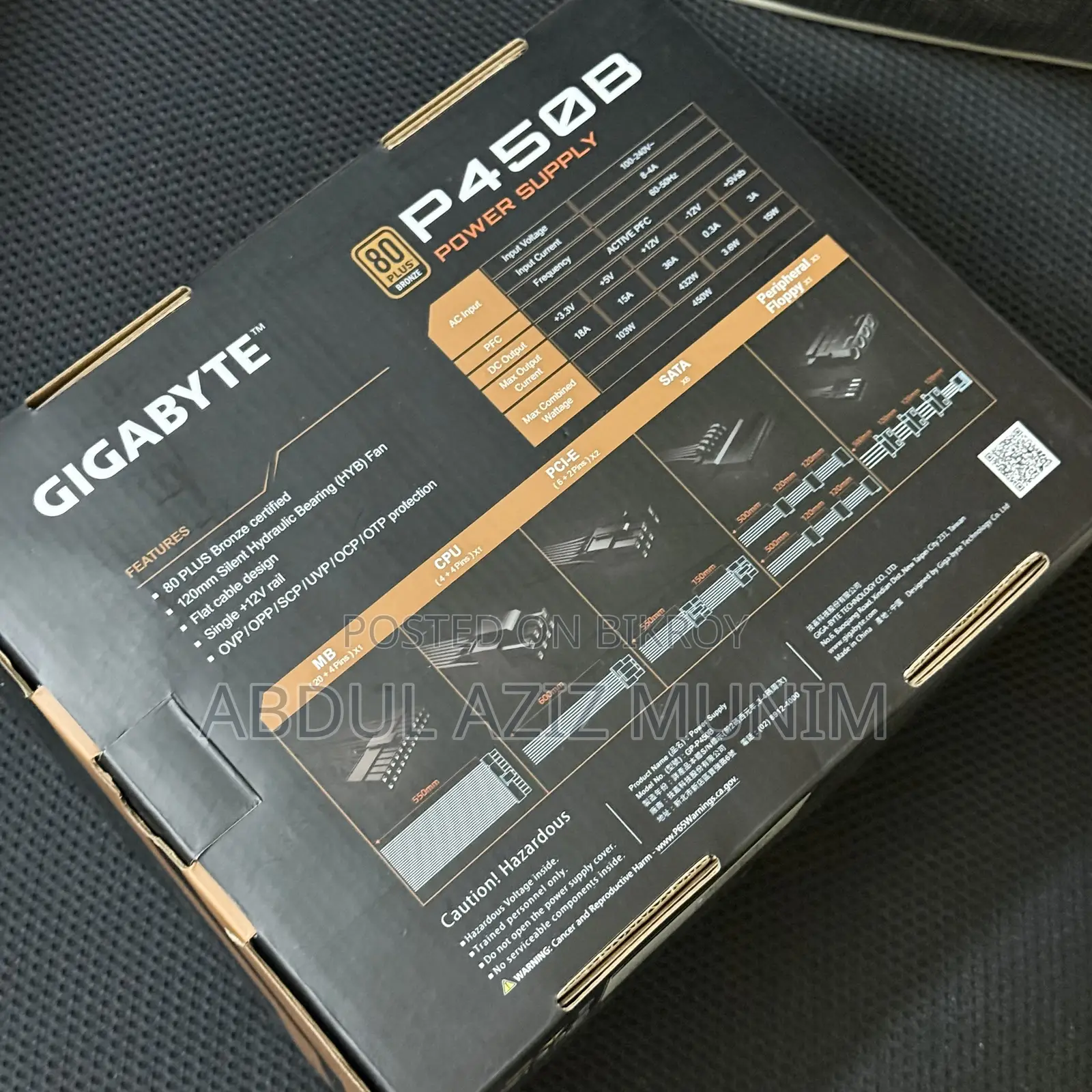 Gigabyte P450B 450W 80 Plus Bronze Certified Power Supply