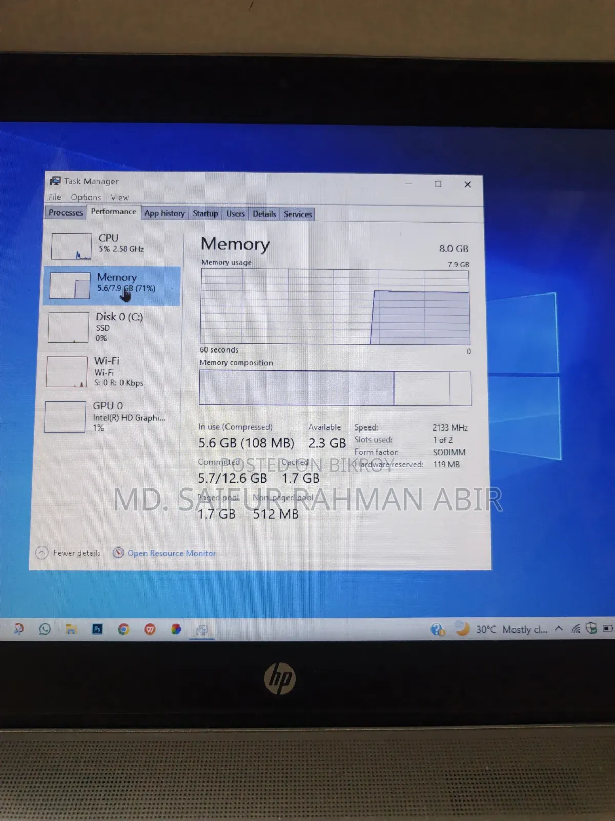 Laptop HP EliteBook 840 G3 8GB Intel Core I5 SSD 256GB