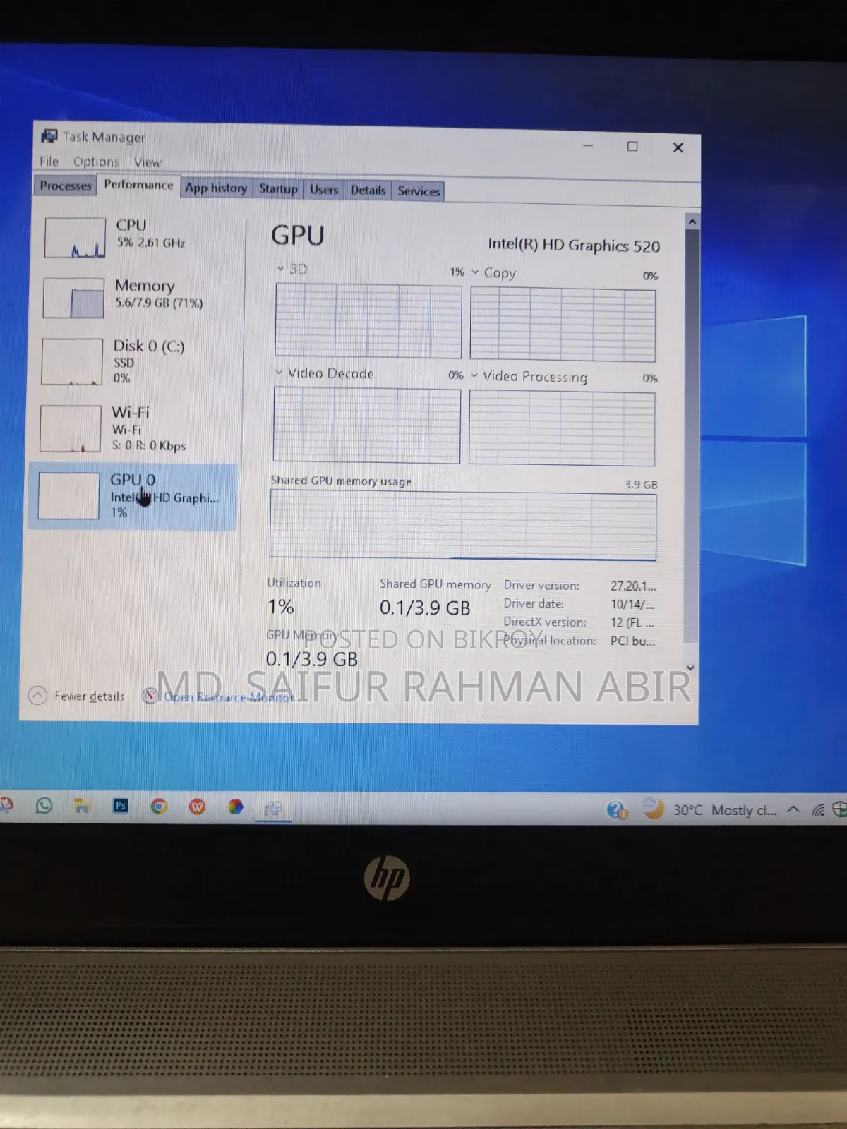 Laptop HP EliteBook 840 G3 8GB Intel Core I5 SSD 256GB
