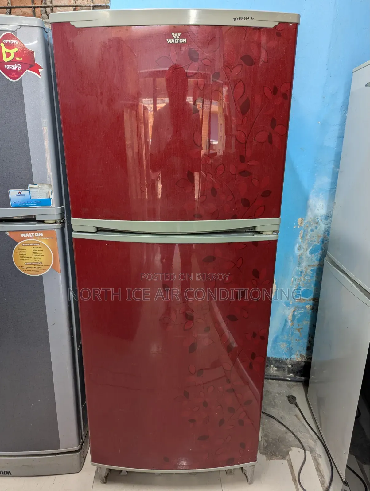 Walton Red Colour Frost Fridge  341 Ltr.