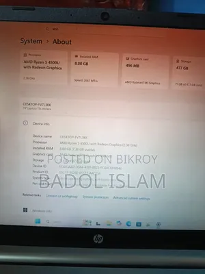 Desktop Computer HP 8GB AMD Ryzen 5 SSD 512GB