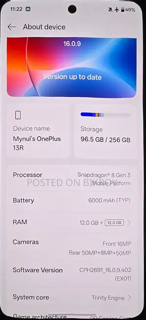 OnePlus 13R 256 GB Black