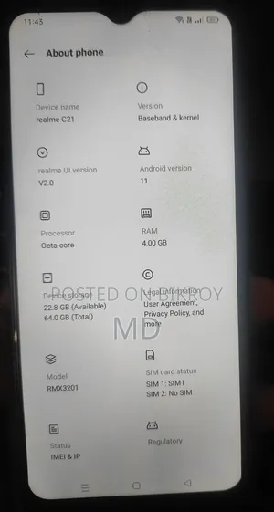 Realme C21Y 64 GB Black