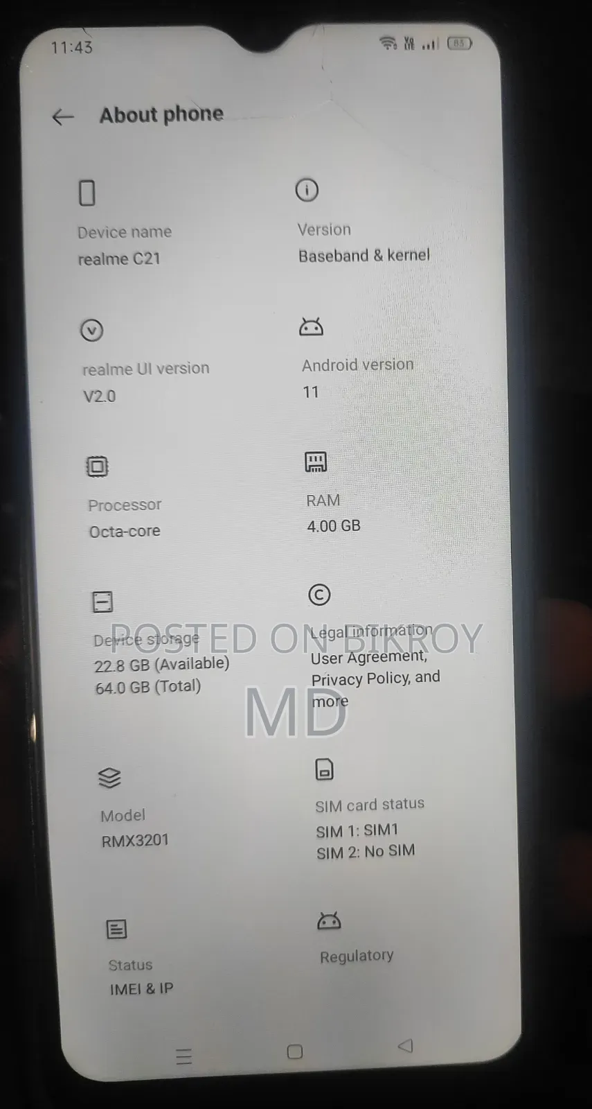 Realme C21Y 64 GB Black
