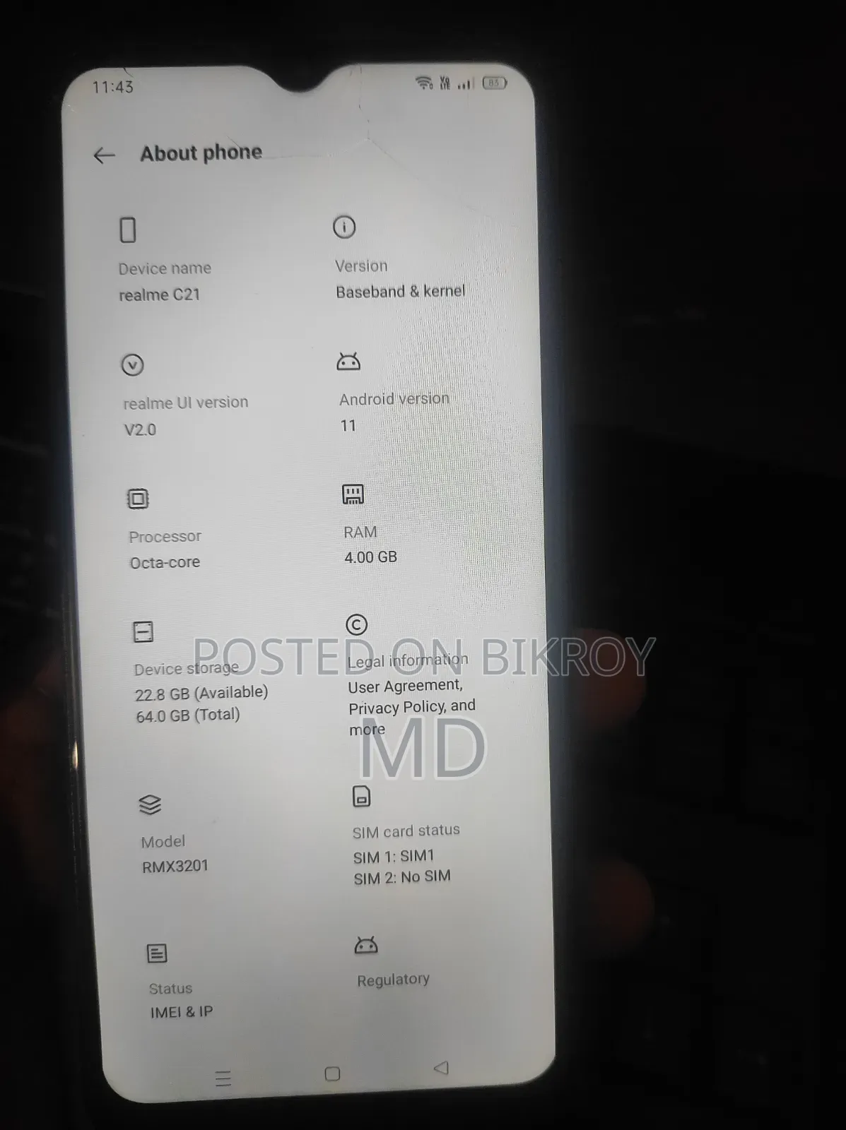 Realme C21Y 64 GB Black