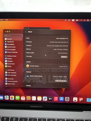Laptop Apple MacBook Pro 8GB SSD 256GB