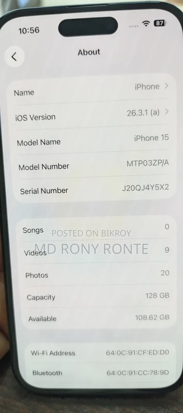 Apple iPhone 15 128 GB Black