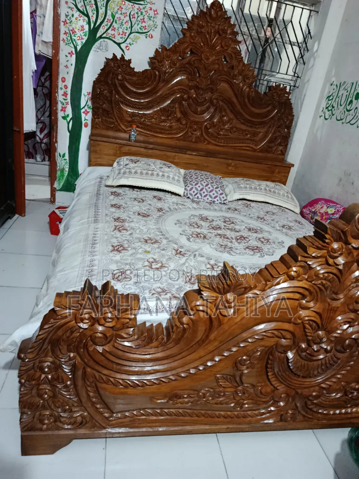সেগুন কাঠের বক্স খাট