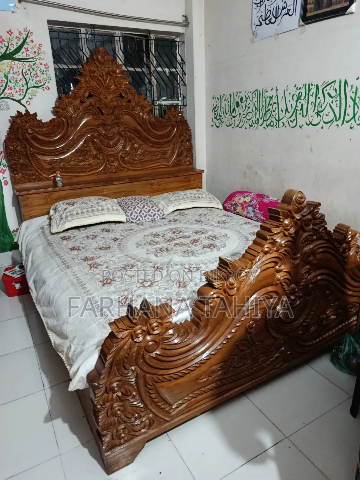 সেগুন কাঠের বক্স খাট