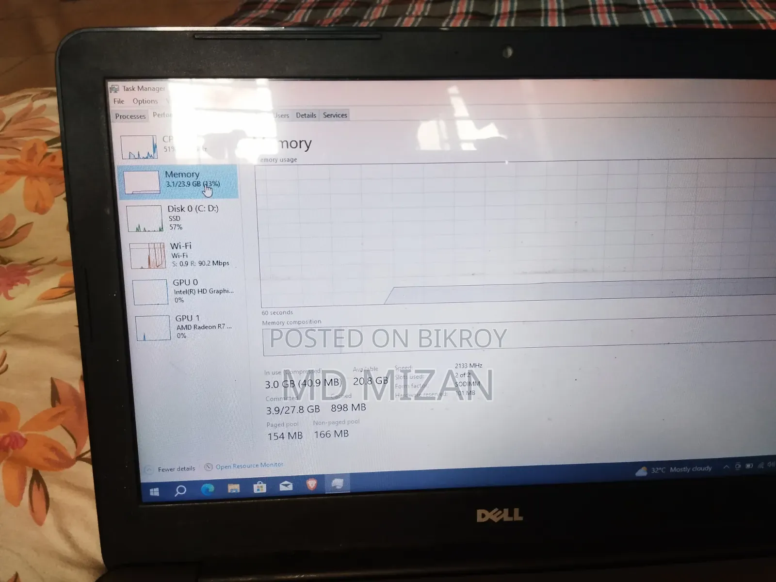 Laptop Dell Inspiron 15 24GB Intel Core i7 HDD+SSD 256GB