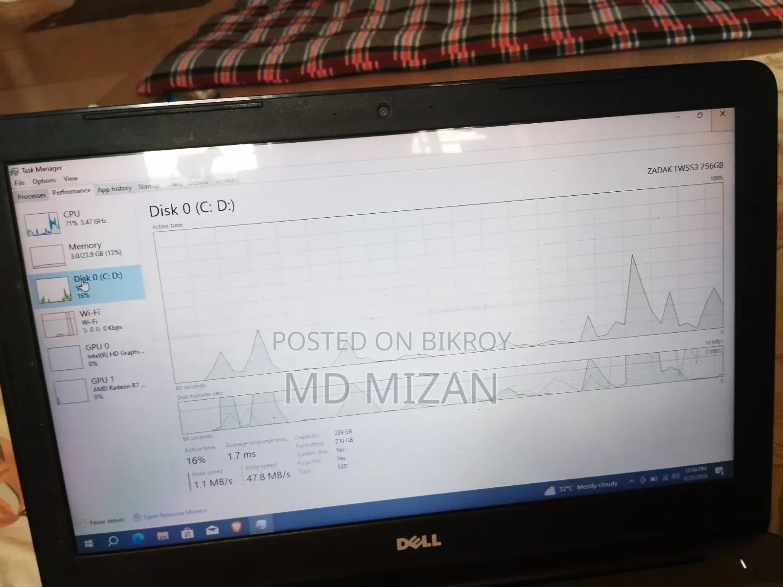 Laptop Dell Inspiron 15 24GB Intel Core i7 HDD+SSD 256GB