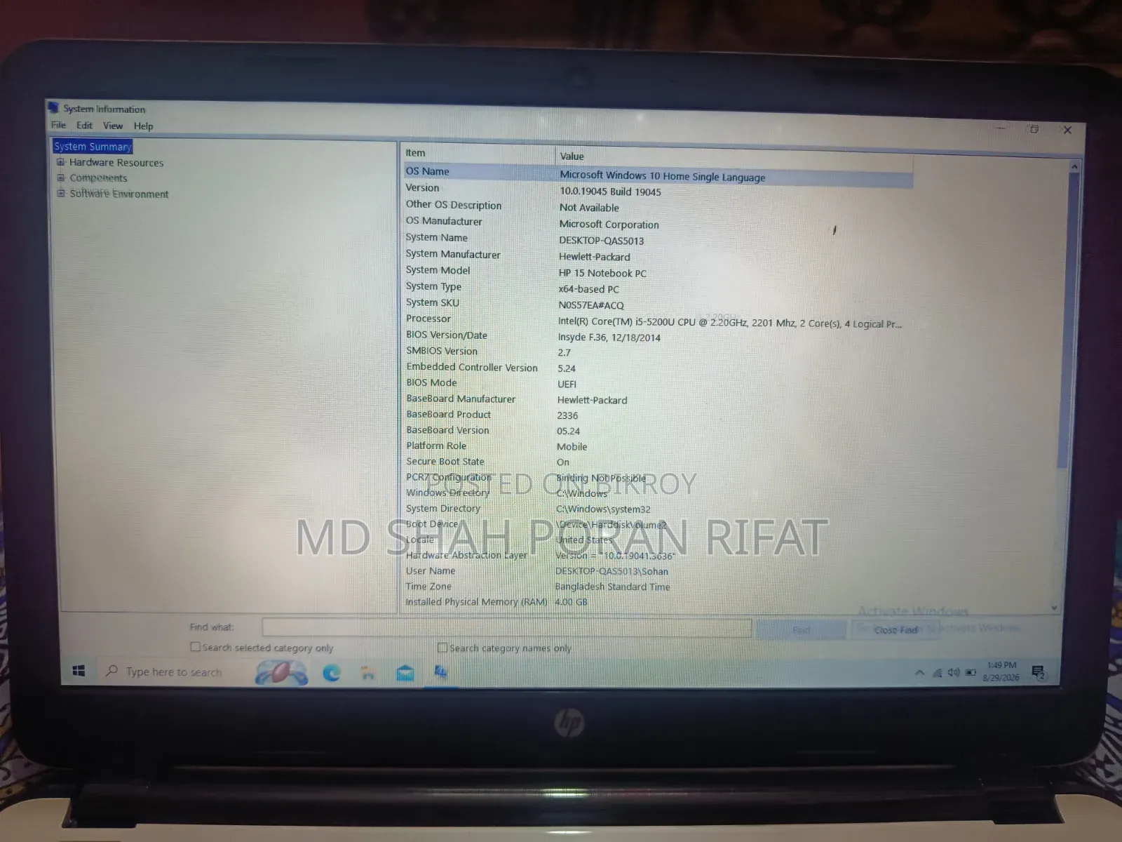 Laptop HP Stream Notebook 4GB Intel Core i5 HDD 1T