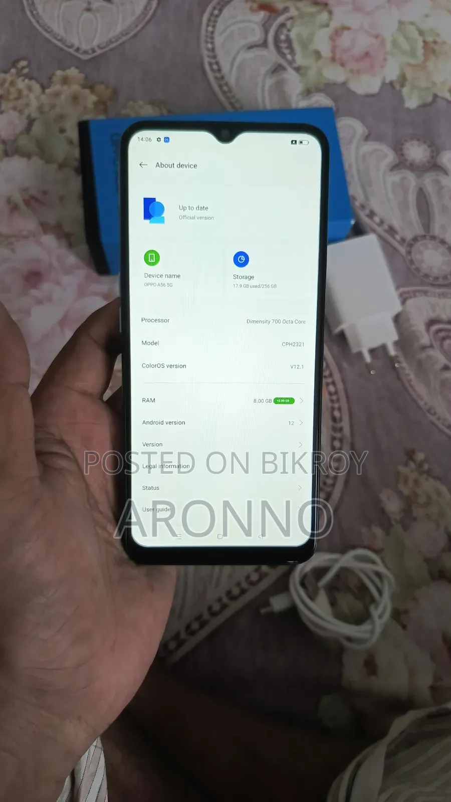 New Oppo A56 5G 256 GB Blue