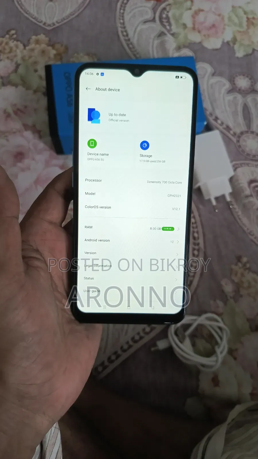 New Oppo A56 5G 256 GB Blue