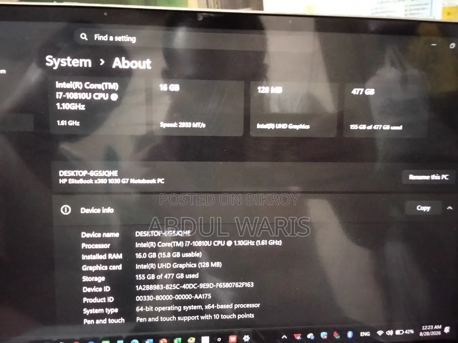 Laptop HP EliteBook 1030 16GB Intel Core i7 SSHD+SSD 512GB