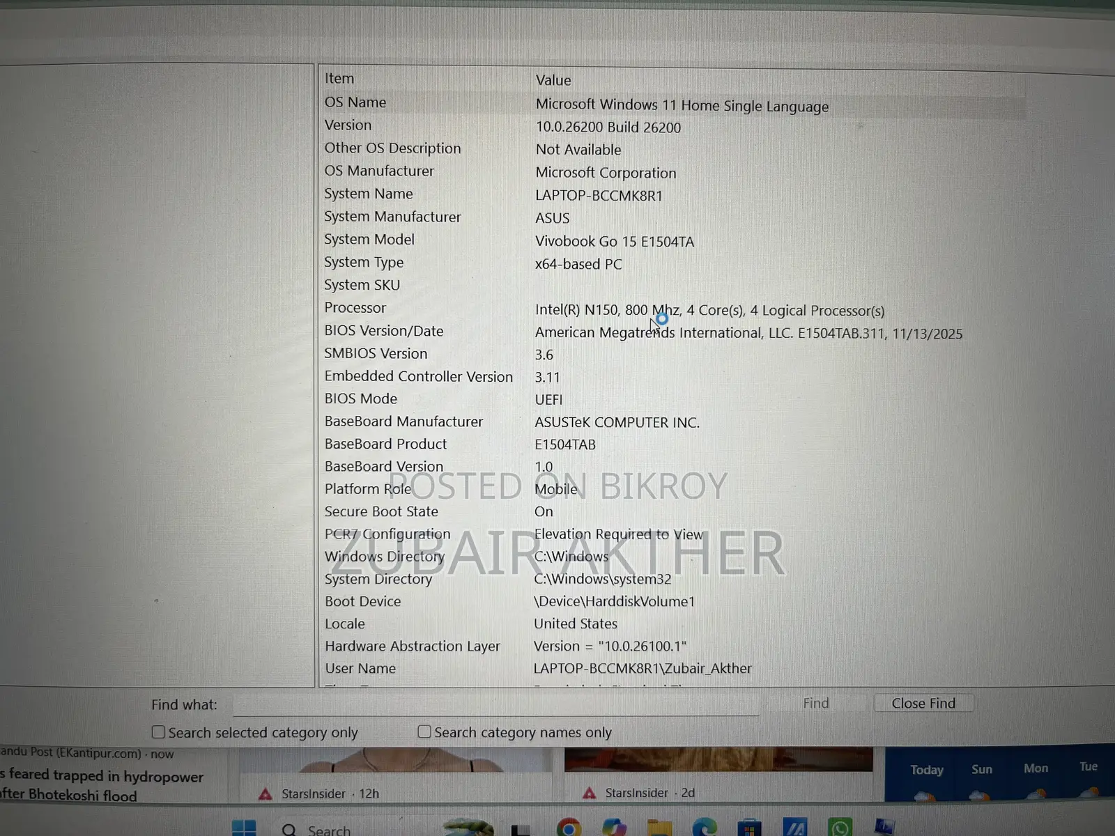 Laptop Asus Vivobook Go 15 8GB Intel SSD 512GB