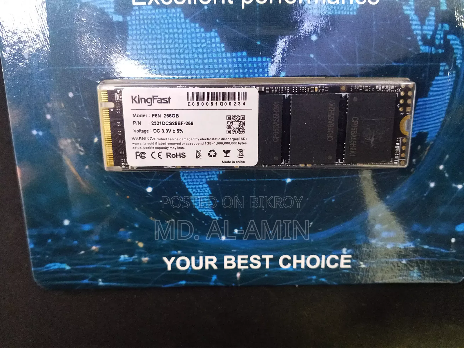 Kingfast 256gb M.2 Nvme SSD