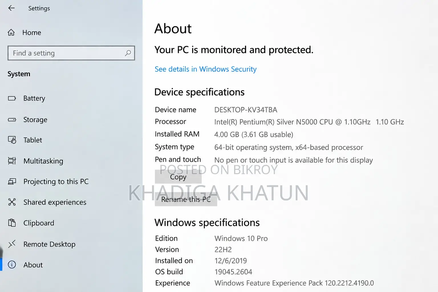Laptop 4GB RAM 1TB HDD