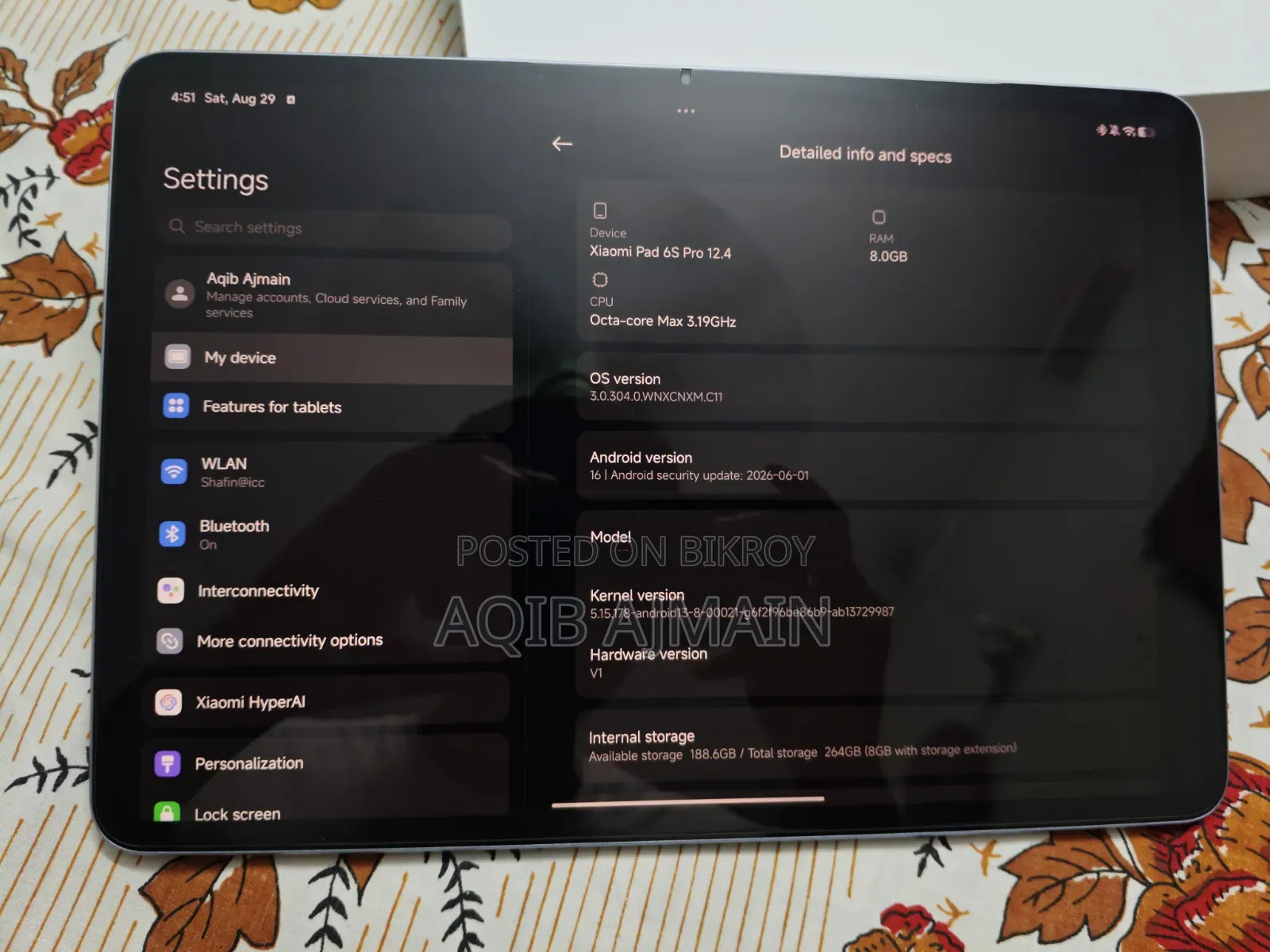Xiaomi Pad 6 256 GB Blue