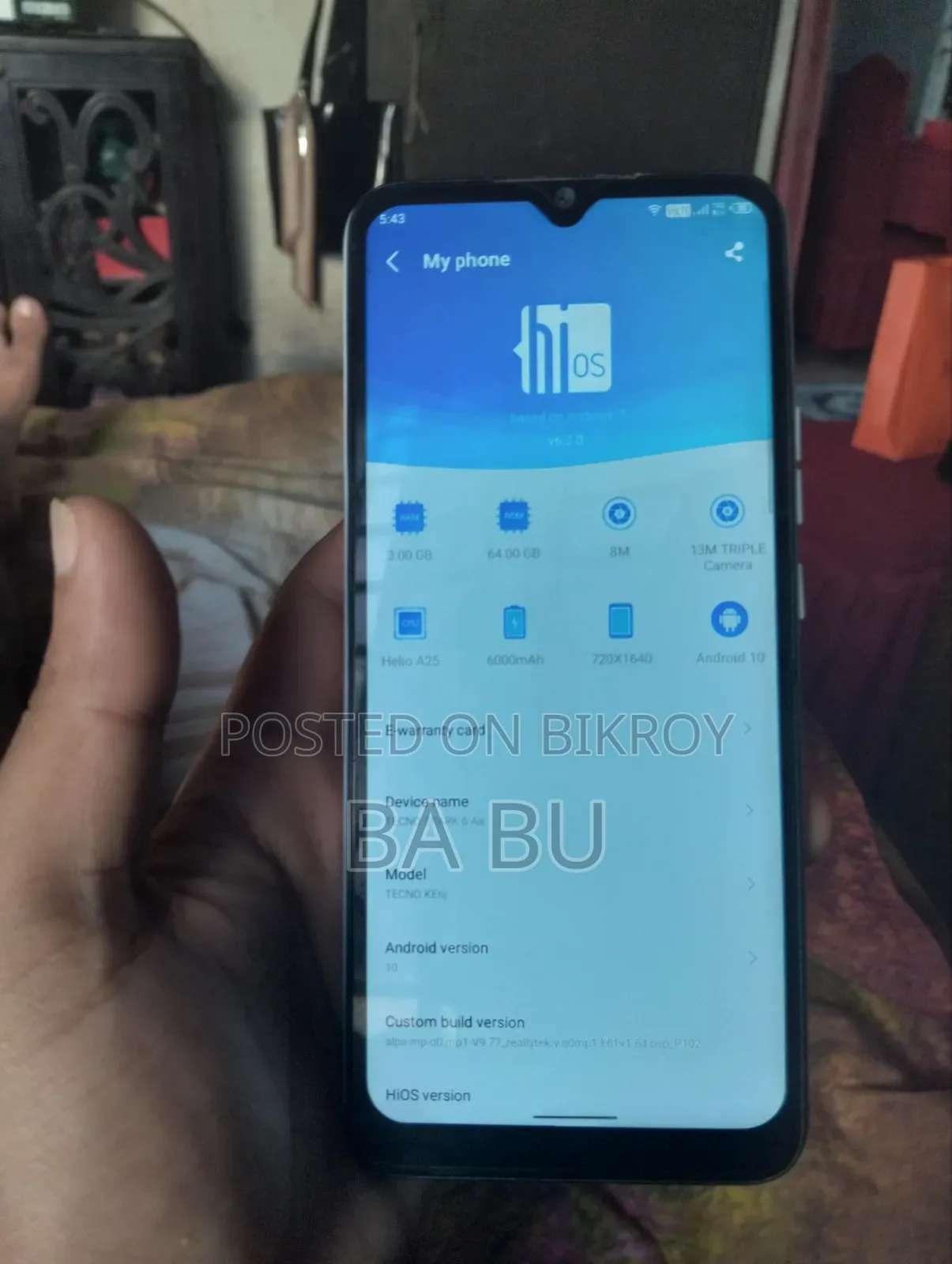 টেকনো স্পার্ক ৬ এয়ার ৬৪ জিবি হোয়াইট