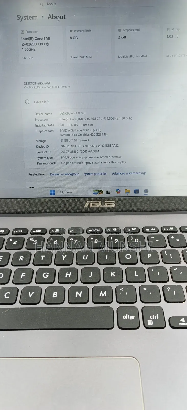Laptop Asus VivoBook X540SA 8GB Intel Core i5 HDD+SSD 1T