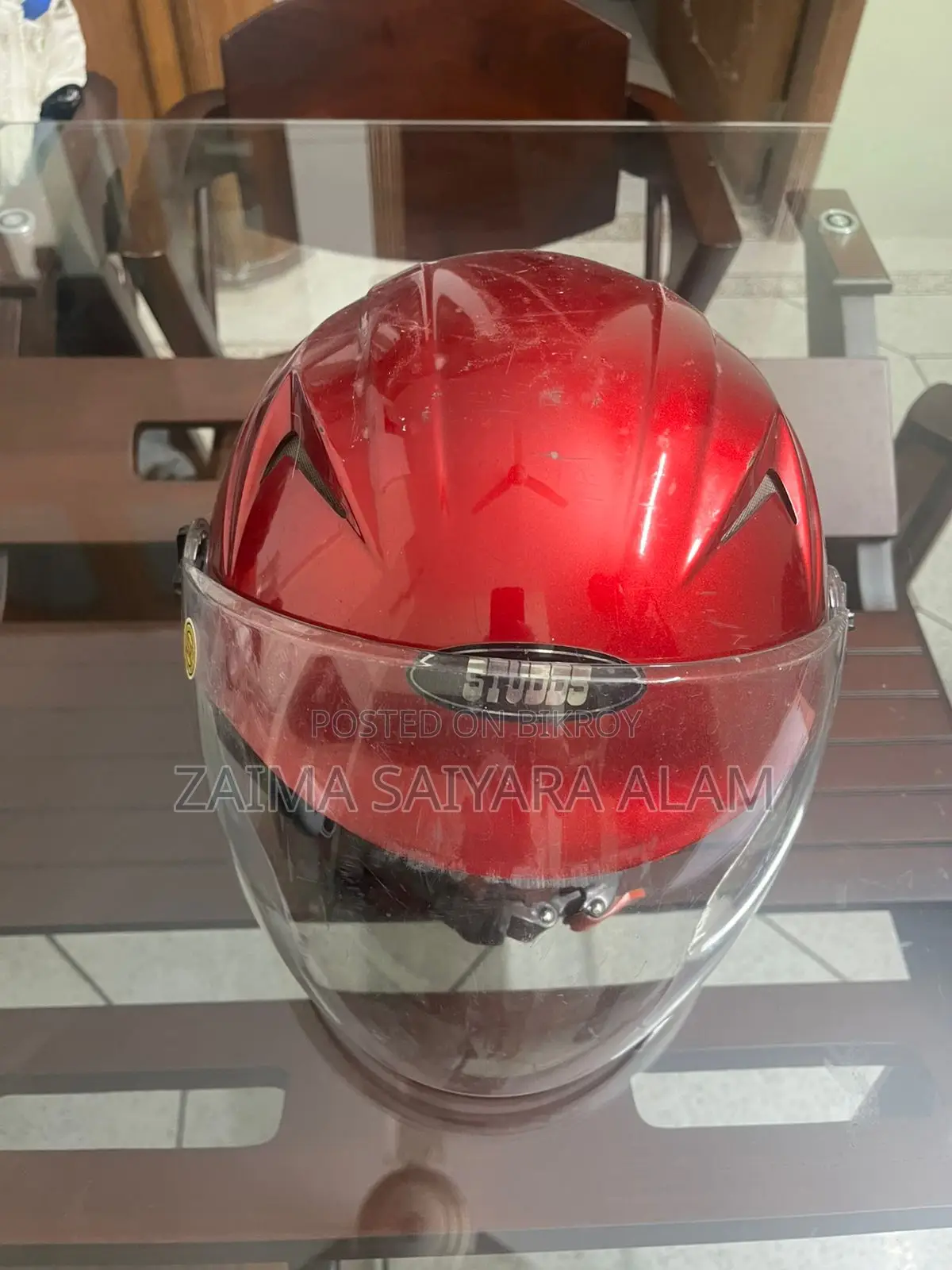 Studds Full-Face Motorcycle Helmet – Red