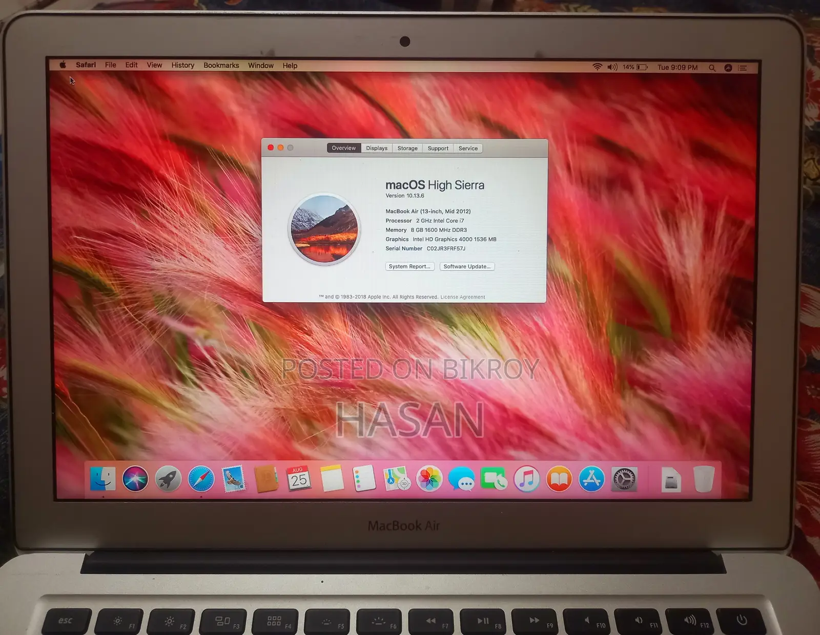 Laptop Apple MacBook Air 8GB Intel Core i7 SSD 128GB