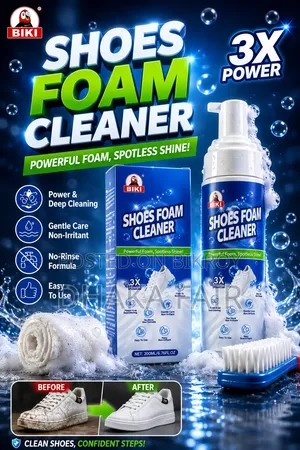Shoe Cleaner Foam Spray, BIKI Shoe Cleaning Kit With Brush and Towel
