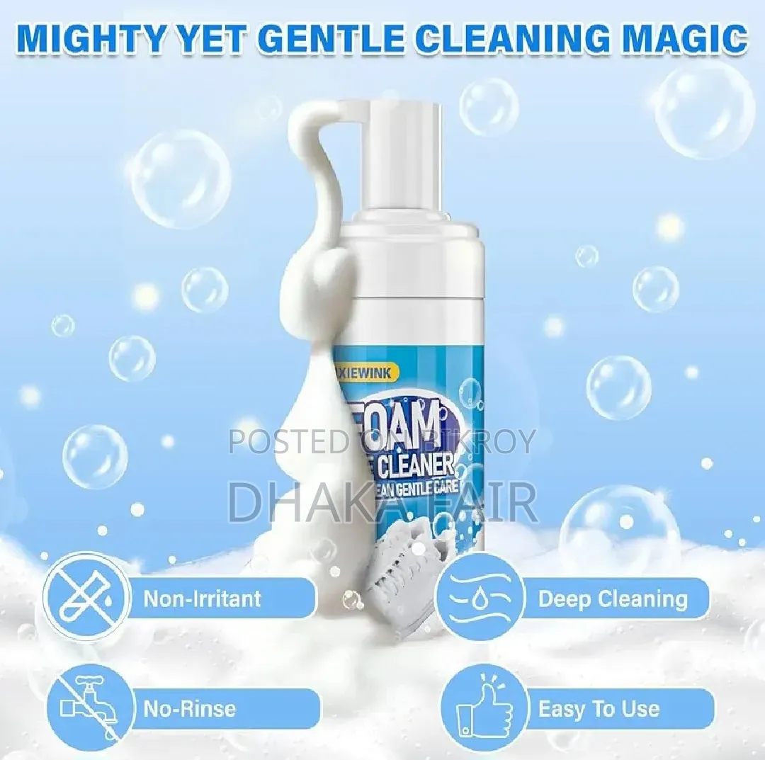 Shoe Cleaner Foam Spray, BIKI Shoe Cleaning Kit With Brush and Towel