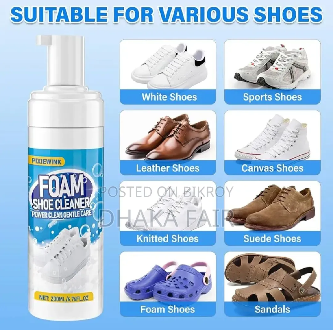 Shoe Cleaner Foam Spray, BIKI Shoe Cleaning Kit With Brush and Towel