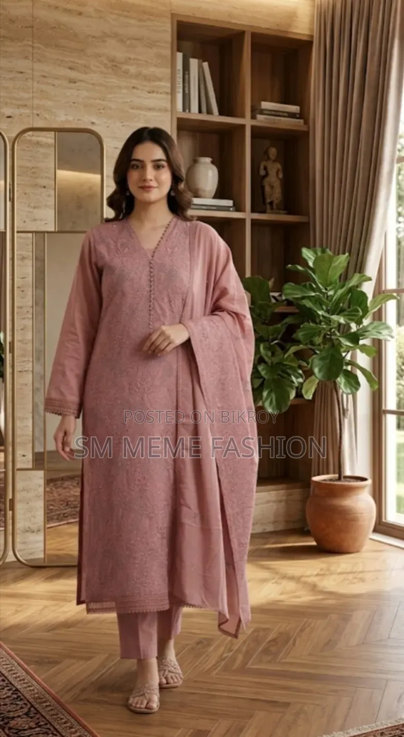 কটন আনস্টিচড থ্রি পিস