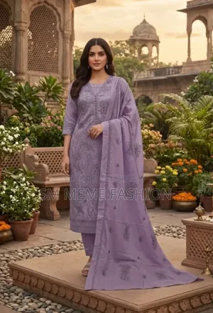 কটন আনস্টিচড থ্রি পিস