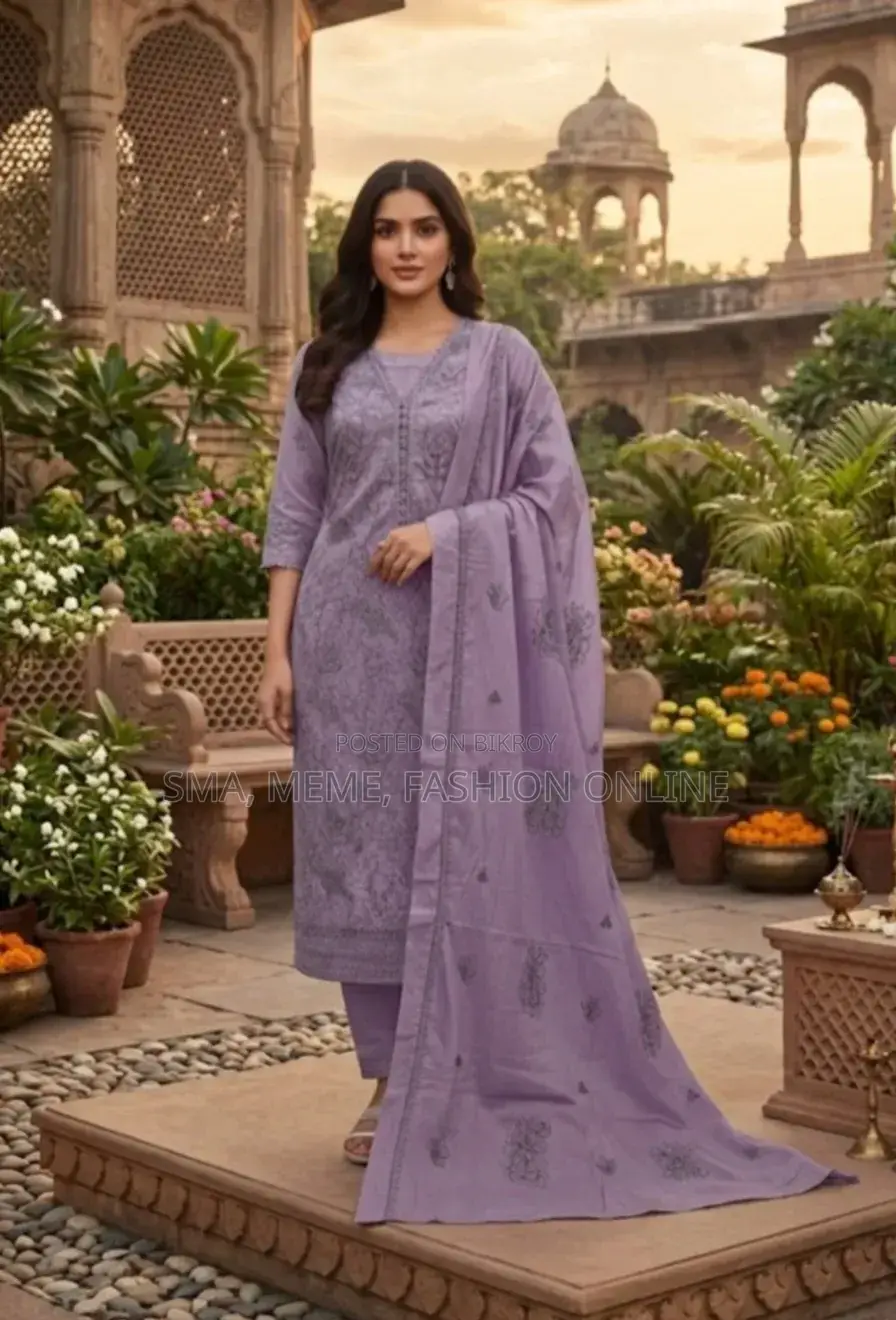 Cotton Unstitched Three Piece
