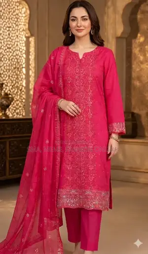 Cotton Unstitched Three Piece