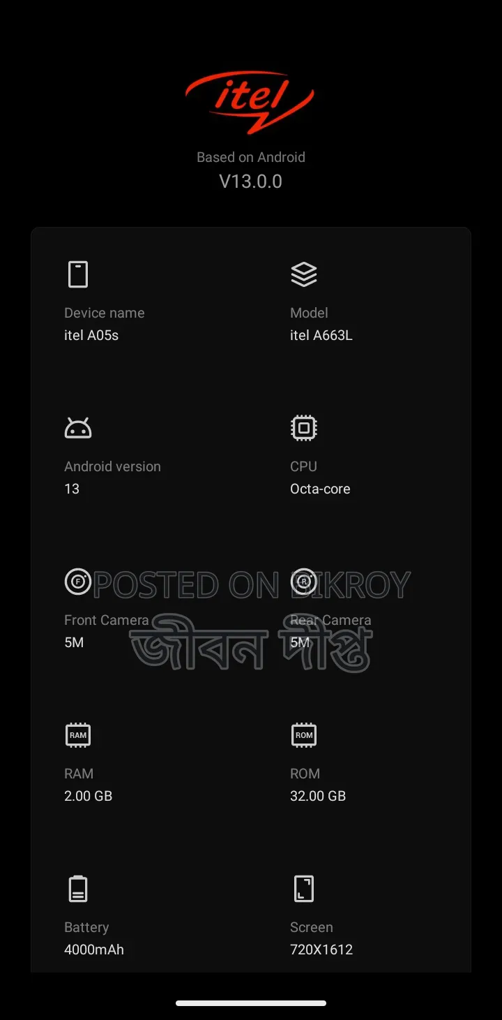 Itel A05s 32 GB