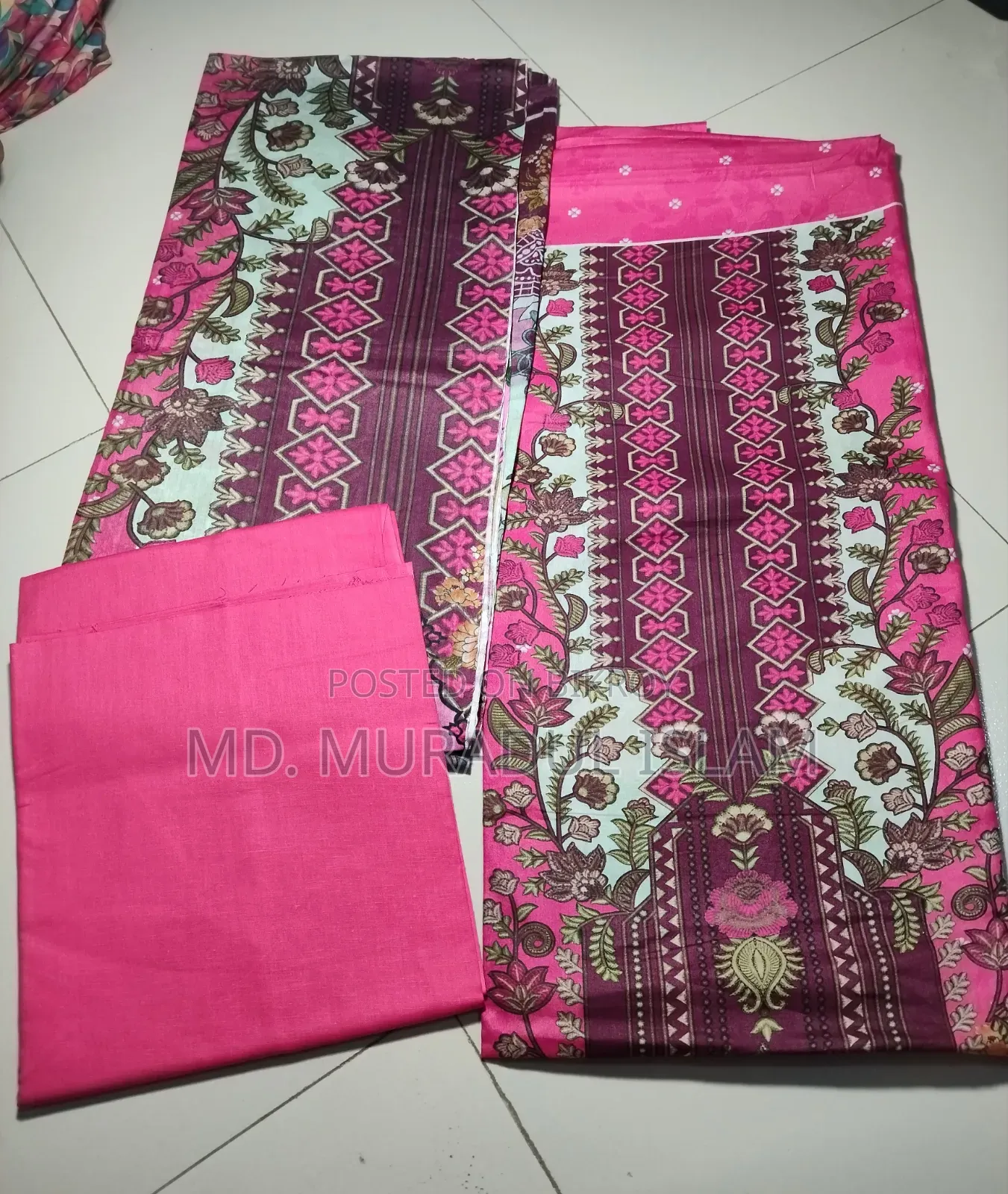 ৮৫০ টাকা জমজম থ্রি পিস পিওর সুতি FB Page Zidan Wear