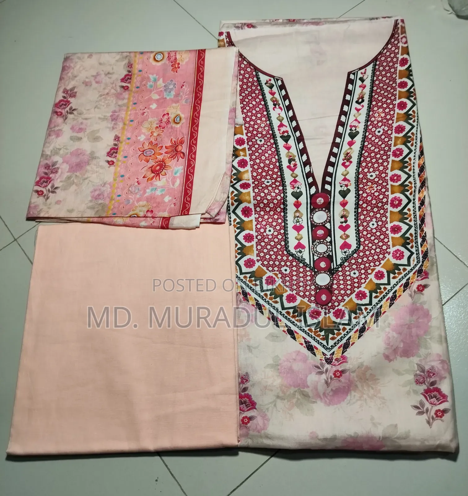 ৮৫০ টাকা জমজম থ্রি পিস পিওর সুতি FB Page Zidan Wear