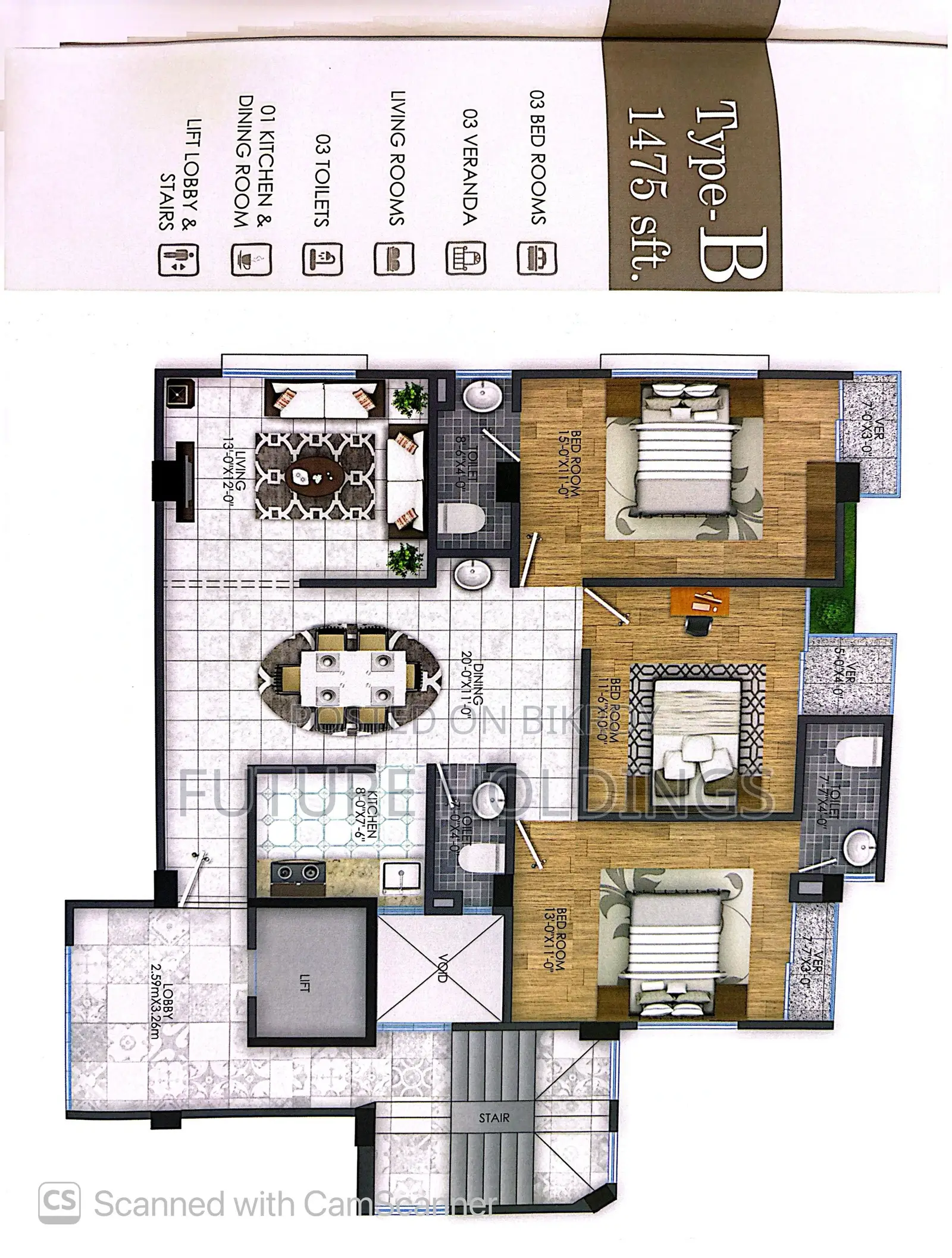 3bdrm Apartment in Uhbtl, Tejgaon for sale