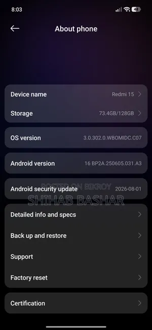 Xiaomi Redmi Note 15 128 GB Gray