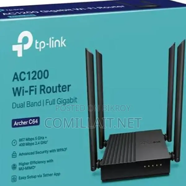 TP-Link Archer C64 AC1200 Dual-Band Gigabit WiFi Router