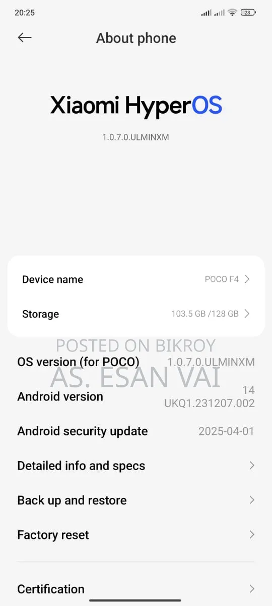 Xiaomi Poco F4 128 GB Black