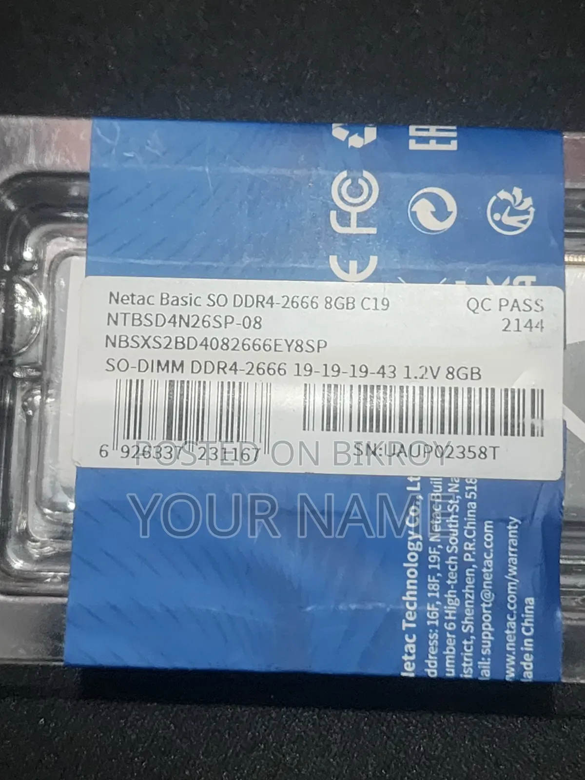 8gb Ddr4 Ram Netac
