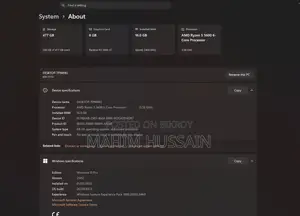 Desktop Computer MSI 16GB AMD Ryzen 5 HDD+SSD 500GB