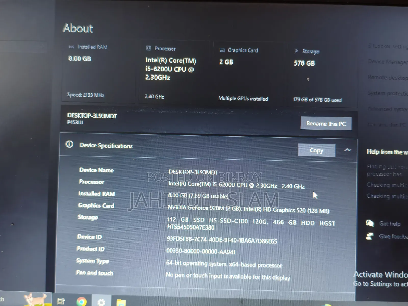 Laptop Asus ASUSPRO B9440UA 8GB Intel Core i5 SSD 140GB